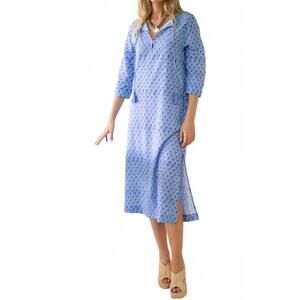 NEW MAREA unlined lightweight button tunic in atlantic daisy